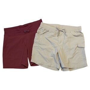 (2 PAIR) COLUMBIA Khaki & TUFF ATHLETICS Brick Hiking Shorts & Skort M EUC